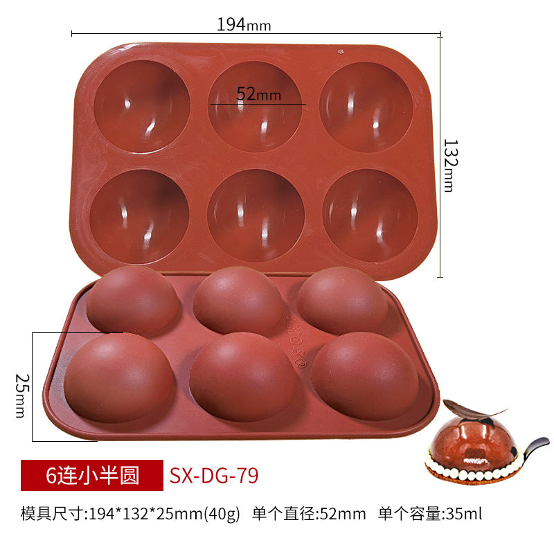 6-Cavity Silicone Mold for DIY Chocolate & Candy