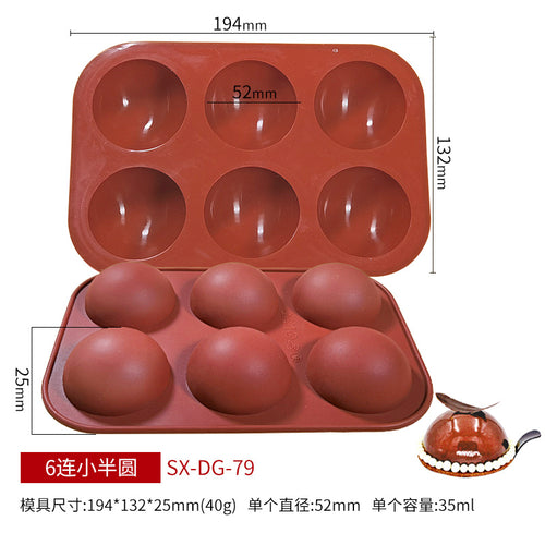 6-Cavity Silicone Mold for DIY Chocolate & Candy
