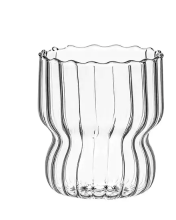 Striped Glass Water Cup