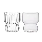 Striped Glass Water Cup