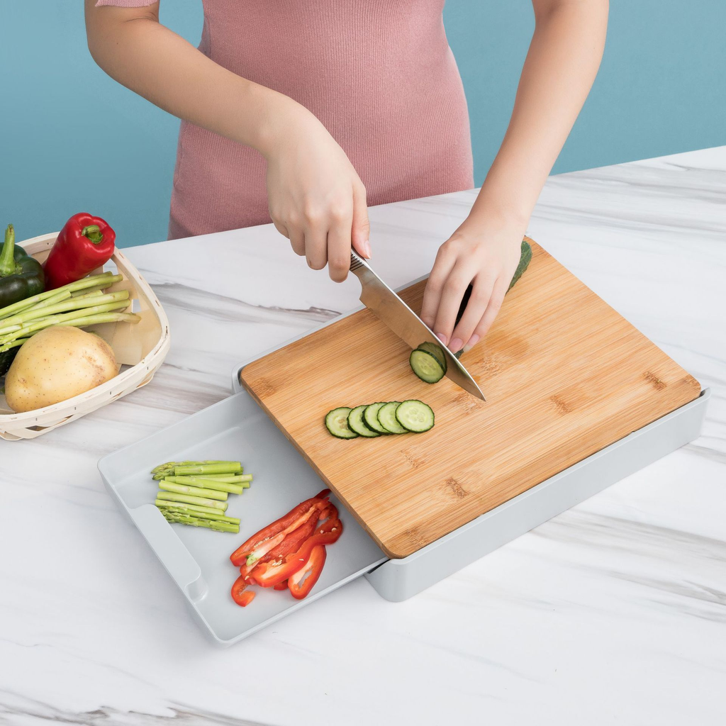 Multi-Functional Plastic Cutting Board with Drawer